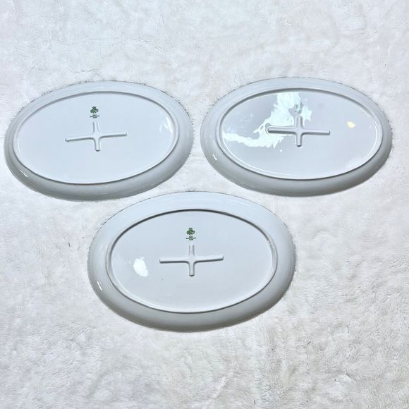 Lot of 3 Vintage JL Menau Graf Von Henneberg Floral Oval Platter Plate Germany - Picture 2 of 6